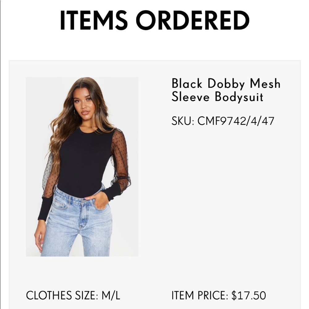Pretty Little Thing black bodysuit